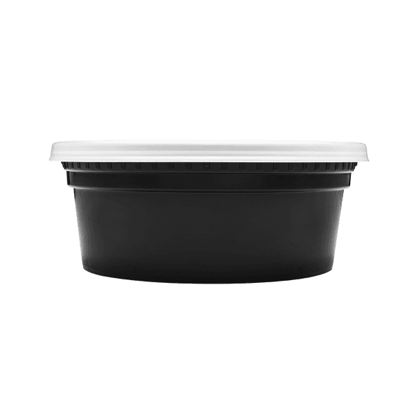 Deli Container Base & Lid Combo 8 OZ PP Black Injection Molded 240/Case