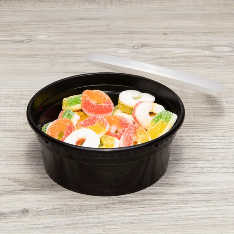 Deli Container Base & Lid Combo 8 OZ PP Black Injection Molded 240/Case