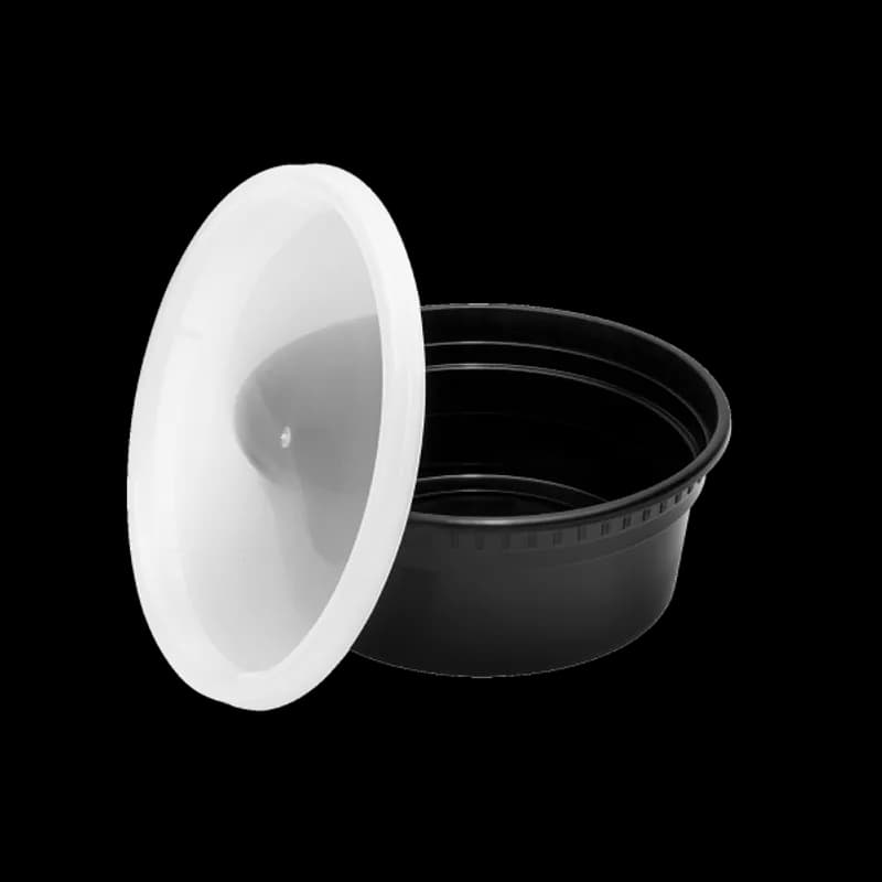 Deli Container Base & Lid Combo 8 OZ PP Black Injection Molded 240/Case