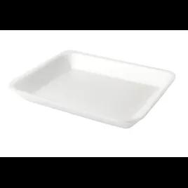10X14 Meat Tray 13.81X9.25X0.71 IN 1 Compartment Polystyrene Foam White Rectangle 100/Case