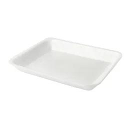 10X14 Meat Tray 13.81X9.25X0.71 IN 1 Compartment Polystyrene Foam White Rectangle 100/Case