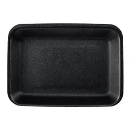 #42 Meat Tray 8.75X6.32X2.25 IN 1 Compartment Polystyrene Foam Black Rectangle 252/Case