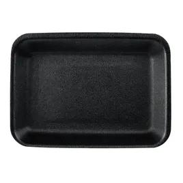 #42 Meat Tray 8.75X6.32X2.25 IN 1 Compartment Polystyrene Foam Black Rectangle 252/Case