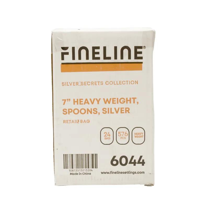 Spoon 6 IN Plastic Silver 24 Count/Pack 24 Packs/Case 576 Count/Case