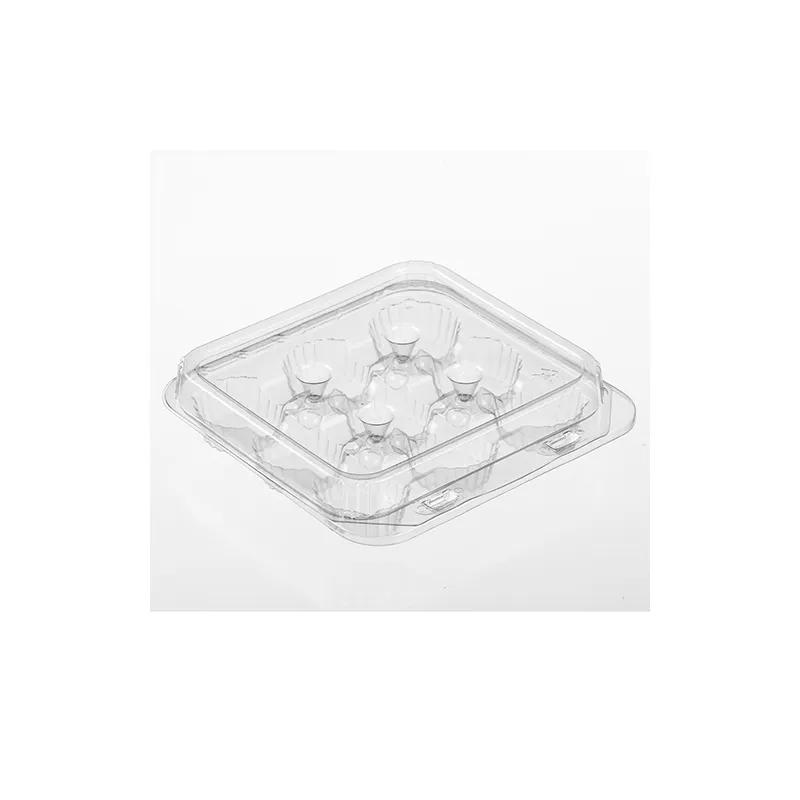 Polar Pak® Mini Cupcake Hinged Container 7.5X7.3125X1.625 IN 9 Compartment PET Clear 300/Case