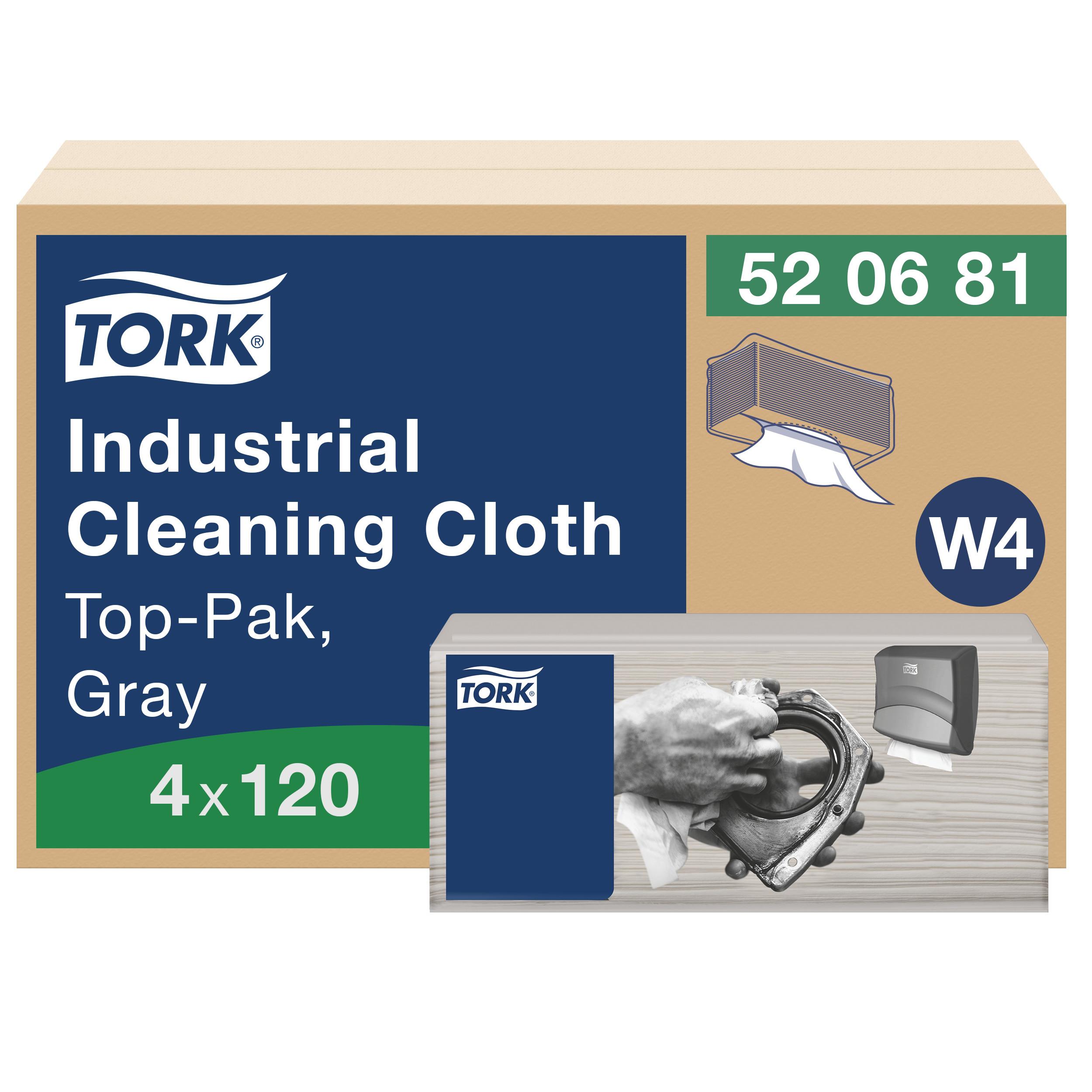 Tork Cleaning Cloth 6.417X5.512 IN Folded: 1.693X5.512 IN 1 Gray Embossed Refill Industrial 480/Case