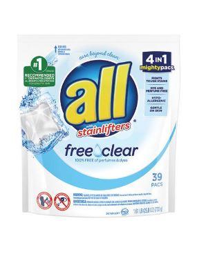 All Free & Clear Laundry Detergent Pod Ultra Concentrate 236/Case