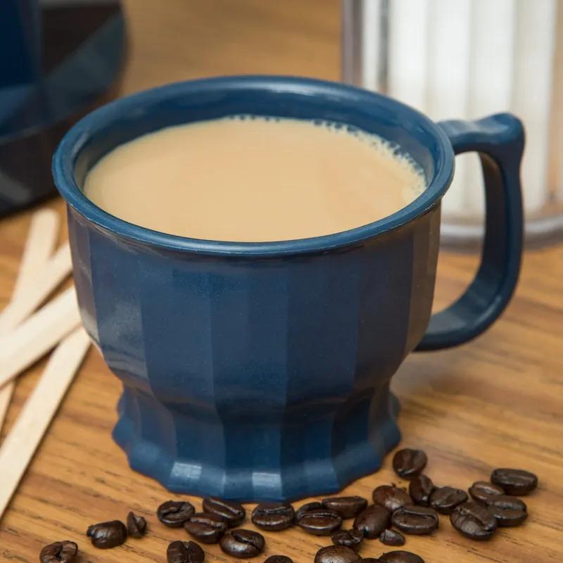 Dinex® Tropez® High Temperature Cup Mug 8 FLOZ PP Glass Blue High Heat Reusable 48/Case