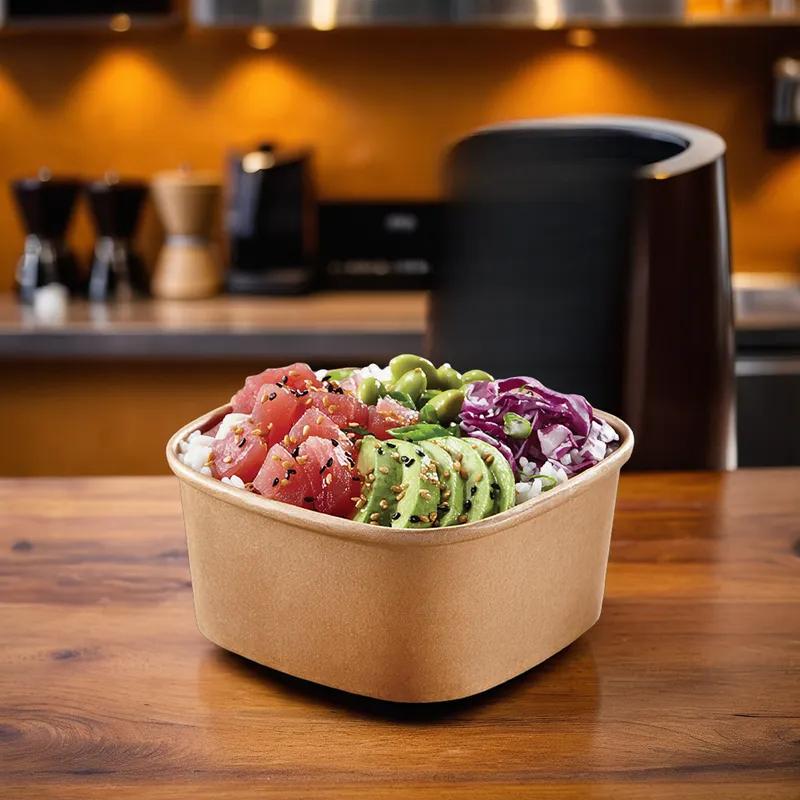 Bowl 16 OZ Paperboard Kraft Square 300/Case