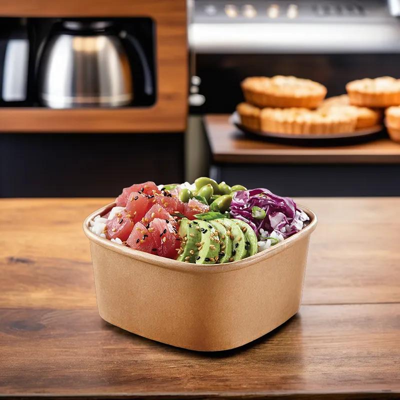 Bowl 16 OZ Paperboard Kraft Square 300/Case