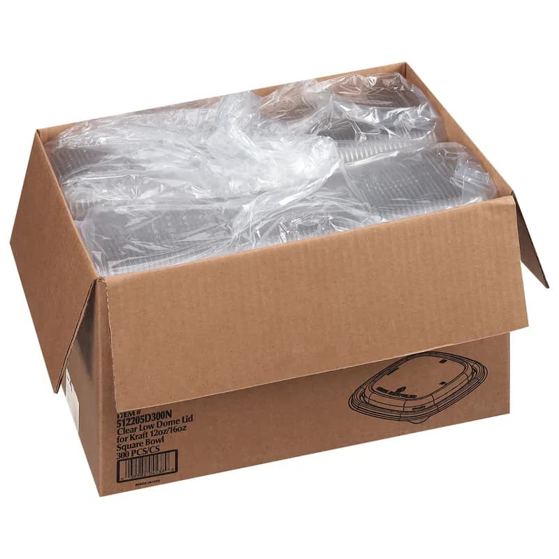Lid PET Clear Square For 12-16 OZ Paper Bowl 300/Case