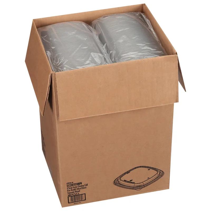 Lid PET Clear Square For 24-32 OZ Paper Bowl 300/Case