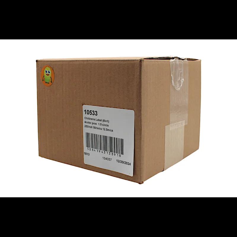 Childrens Promo Label 1.5 IN 8 in 1 Circle 4 Color Process 250 Count/Roll 50 Rolls/Case 12500 Count/Case