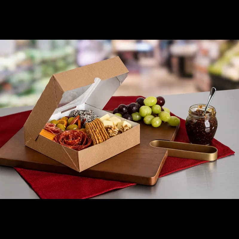 Multi-Purpose Take-Out Box 7 IN Kraft With Window 300/Case