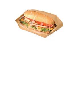 Bagcraft® Dubl View ToGo!® Hoagie & Sub Bag 3.5X2.25X10.75 IN Wax Coated Paper PP Kraft With Window 500/Case