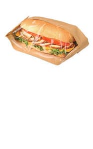 Bagcraft® Dubl View ToGo!® Hoagie & Sub Bag 3.5X2.25X10.75 IN Wax Coated Paper PP Kraft With Window 500/Case