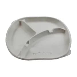 Cafeteria & School Lunch Tray 10.5X1 IN 3 Compartment Molded Fiber Natural Round 250/Case