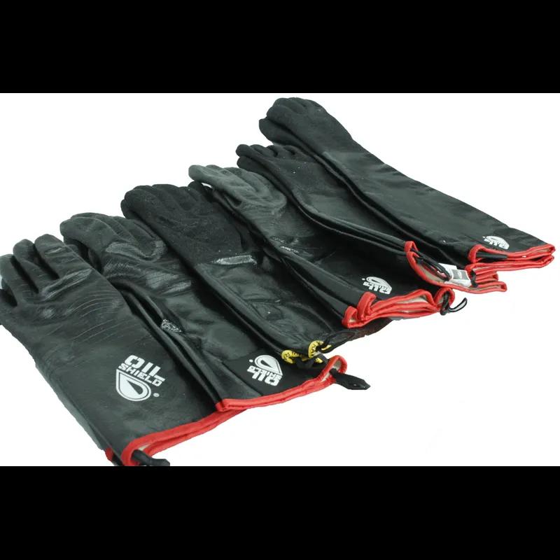Hot Oil Gloves Mens Large (LG) 18 IN Black Neoprene Elbow-Length Antimicrobial Rough Finish 1/Pair