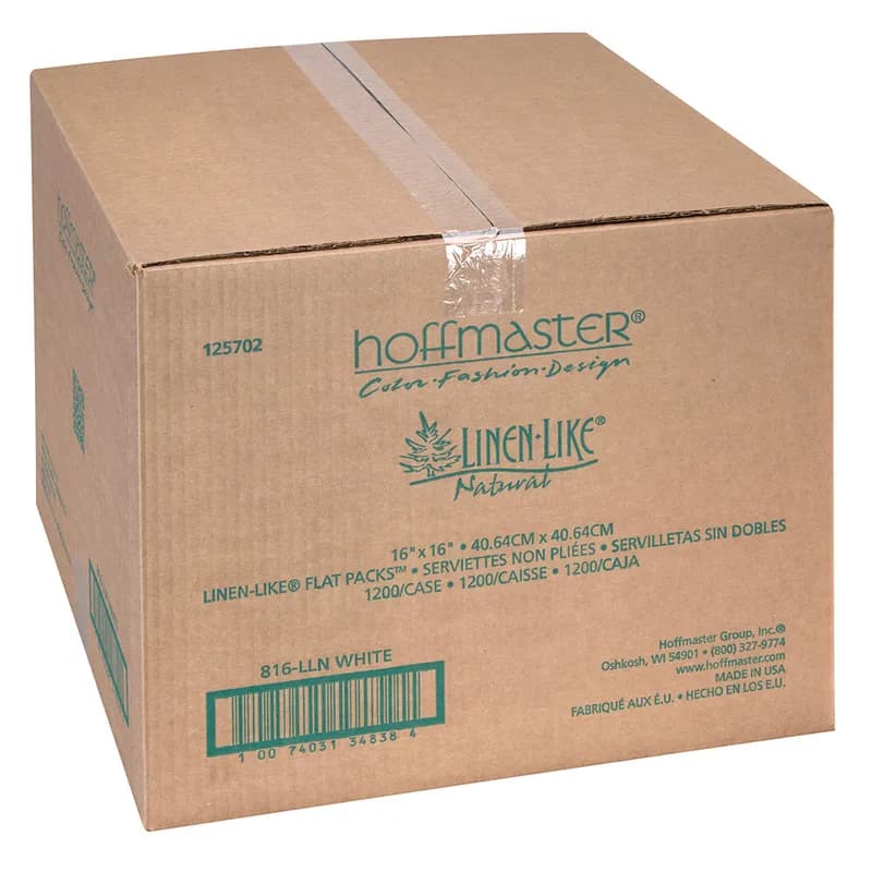 Dinner Napkins 16X16 IN White DRC Airlaid Paper Flat Pack 1200/Case