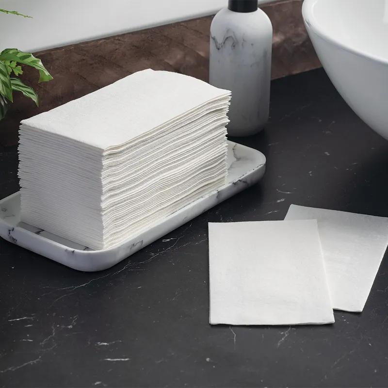 Folded Guest Towel 8.5X4.25 IN DRC Airlaid Paper White 1/6 Fold 100 Sheets/Pack 500 Sheets/Case