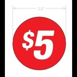 $5.00 Label 2 IN Round 1/Roll