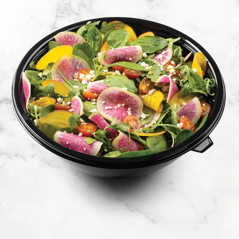 Super Bowl Salad Bowl 24 OZ PET Black Round 100/Case
