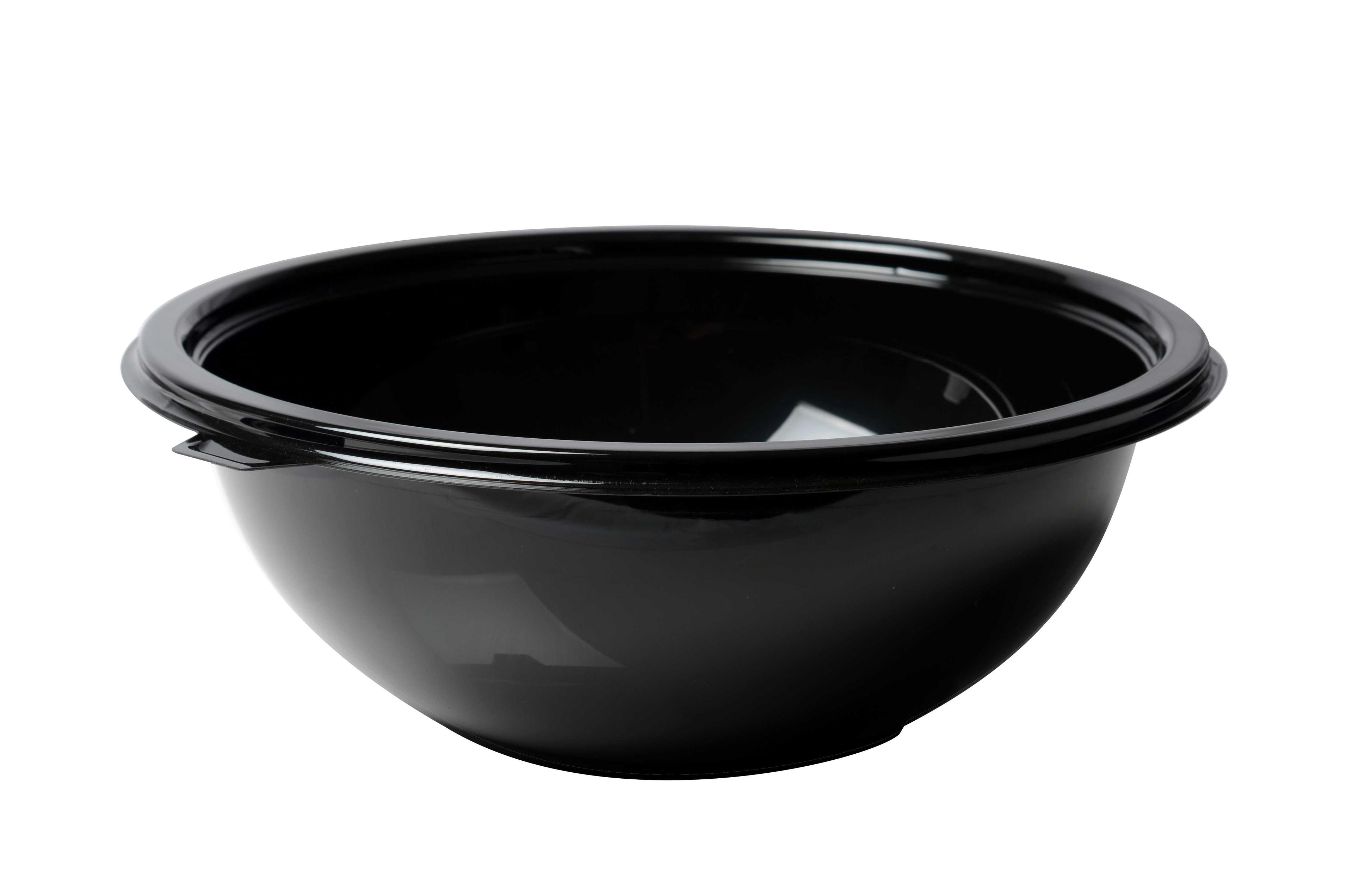 Super Bowl Salad Bowl 64 OZ PET Black Round 25/Case