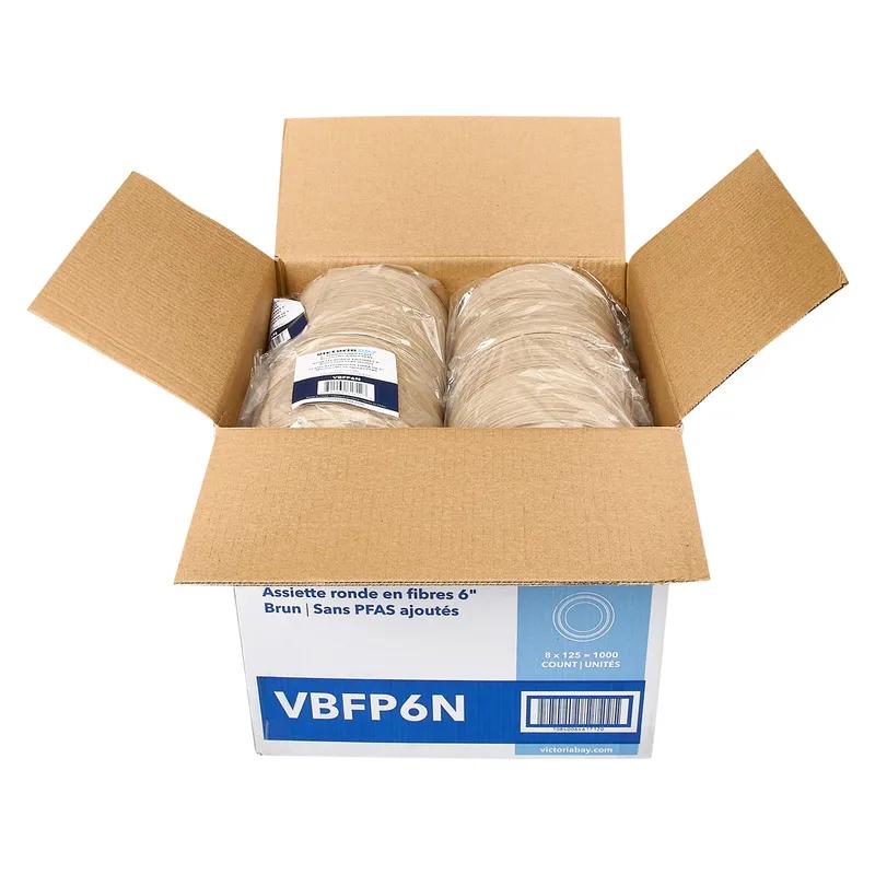 Victoria Bay Plate 6 IN Plant Fiber Brown Round 1000/Case