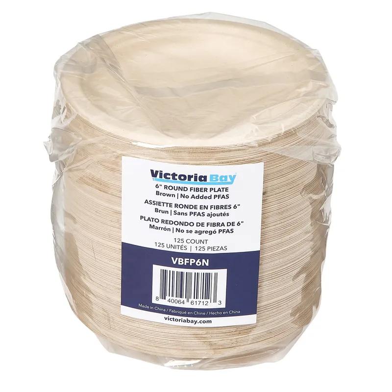 Victoria Bay Plate 6 IN Plant Fiber Brown Round 1000/Case