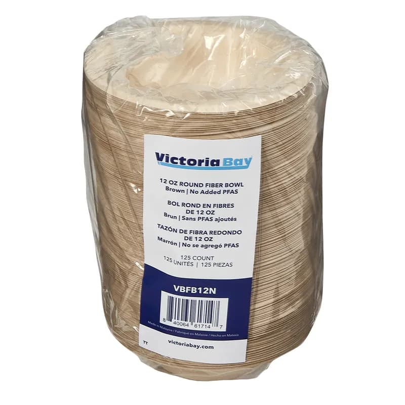 Victoria Bay Bowl 12 OZ Paper Brown Round Heavy Duty 1000/Case