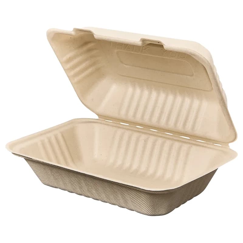 Victoria Bay Take-Out Container Hinged 9X6X3 IN Plant Fiber Brown Rectangle 250/Case