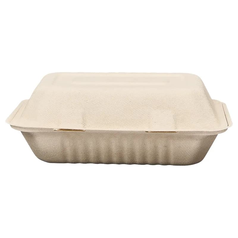 Victoria Bay Take-Out Container Hinged 9X6X3 IN Plant Fiber Brown Rectangle 250/Case