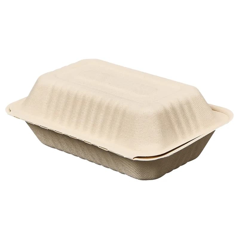 Victoria Bay Take-Out Container Hinged 9X6X3 IN Plant Fiber Brown Rectangle 250/Case