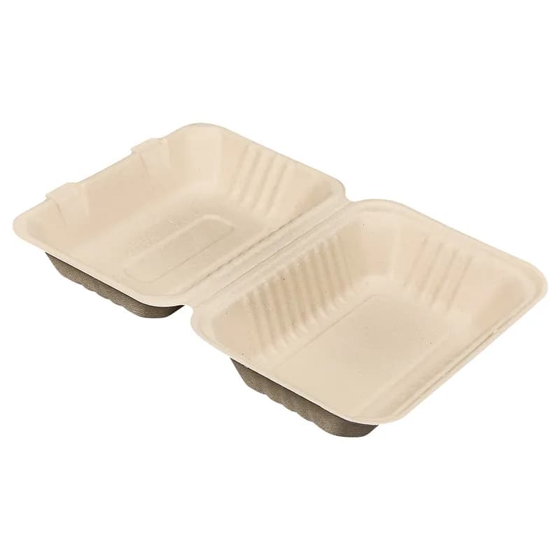 Victoria Bay Take-Out Container Hinged 9X6X3 IN Plant Fiber Brown Rectangle 250/Case