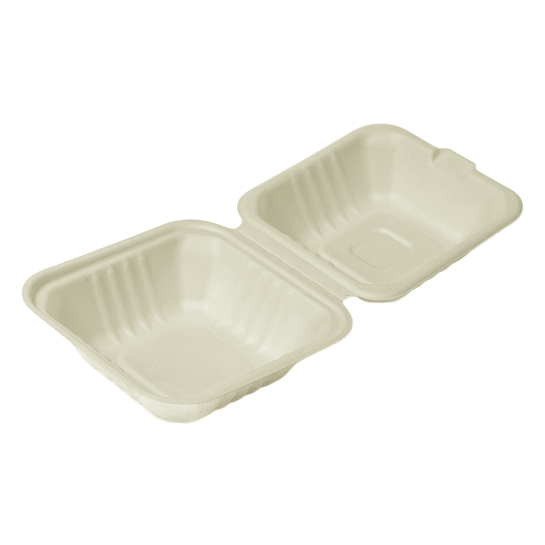 Victoria Bay Take-Out Container Hinged 6X6 IN Plant Fiber Brown Square 400/Case