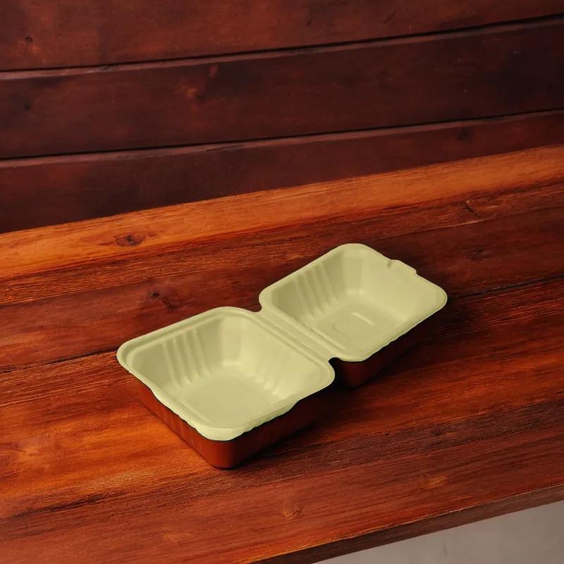 Victoria Bay Take-Out Container Hinged 6X6 IN Plant Fiber Brown Square 400/Case