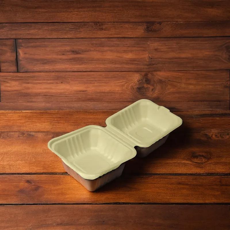 Victoria Bay Take-Out Container Hinged 6X6 IN Plant Fiber Brown Square 400/Case