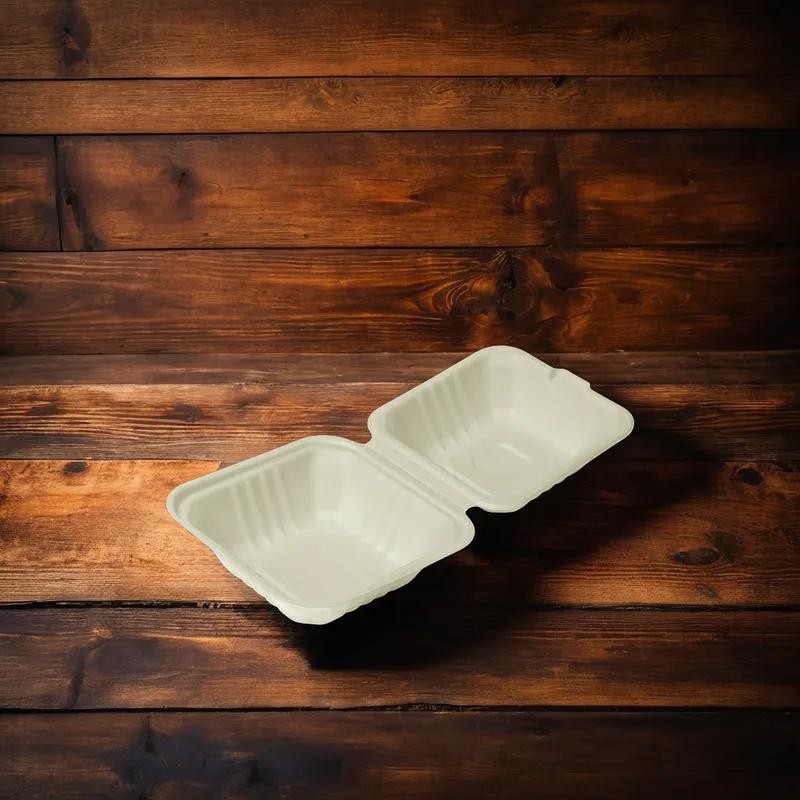 Victoria Bay Take-Out Container Hinged 6X6 IN Plant Fiber Brown Square 400/Case