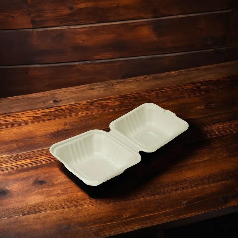 Victoria Bay Take-Out Container Hinged 6X6 IN Plant Fiber Brown Square 400/Case