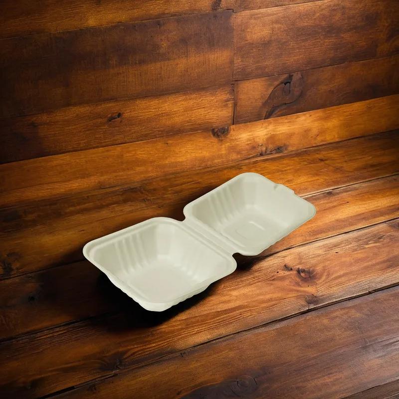 Victoria Bay Take-Out Container Hinged 6X6 IN Plant Fiber Brown Square 400/Case