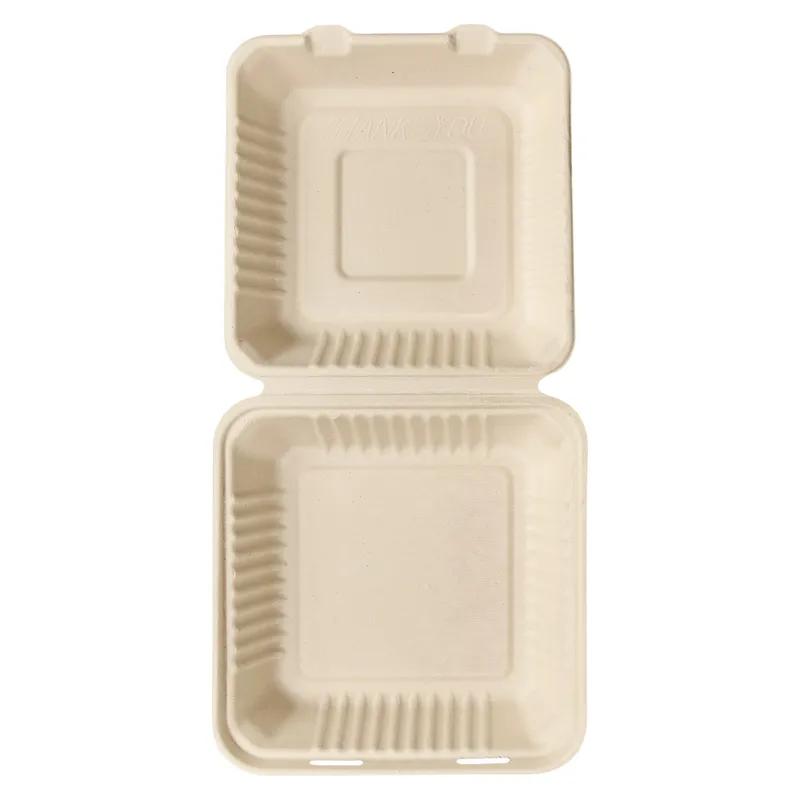 Victoria Bay Take-Out Container Hinged 9X9 IN Plant Fiber Brown Square 200/Case