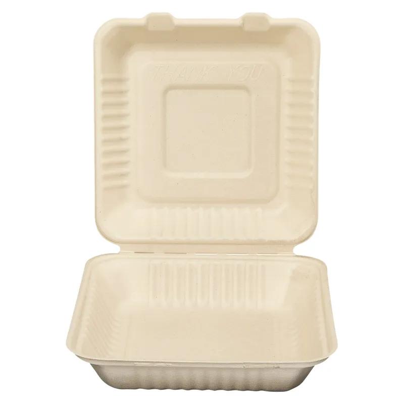 Victoria Bay Take-Out Container Hinged 9X9 IN Plant Fiber Brown Square 200/Case