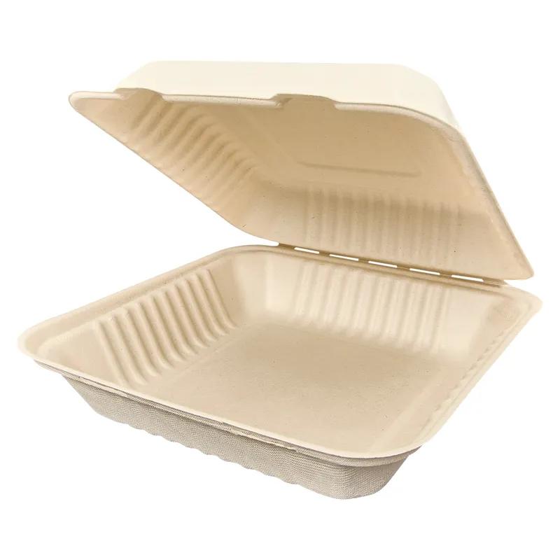 Victoria Bay Take-Out Container Hinged 9X9 IN Plant Fiber Brown Square 200/Case