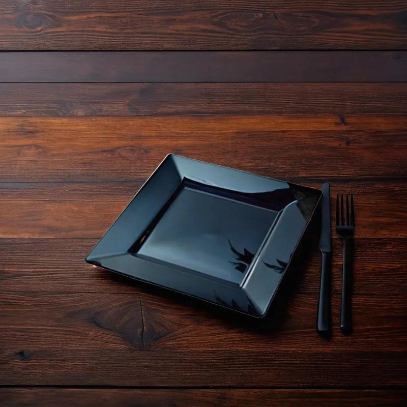 Plate 9.5X9.5 IN Black Square 120/Case