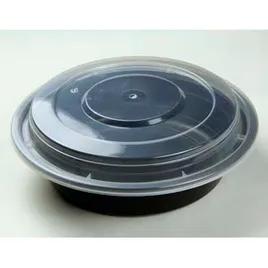 Take-Out Container Base & Lid Combo 24 OZ PP Black Clear Round 50 Count/Box 3 Box/Case 150 Count/Case