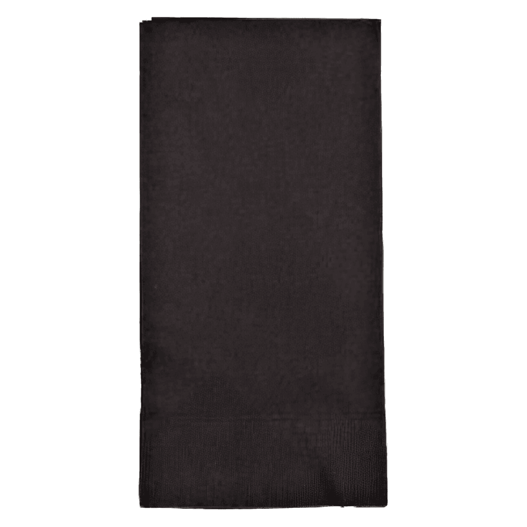 Dinner Napkins 15X17 IN Black Paper 2PLY 1/8 Fold 1000/Case