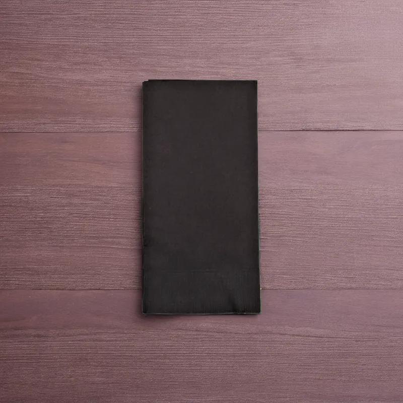 Dinner Napkins 15X17 IN Black Paper 2PLY 1/8 Fold 1000/Case