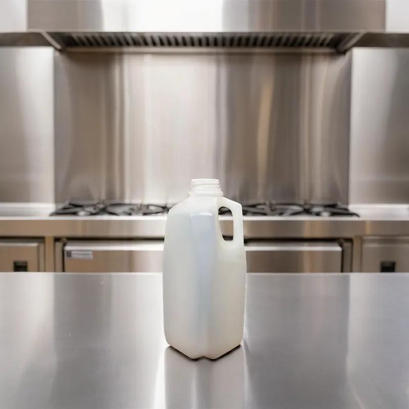 Juice Bottle 0.5 GAL HDPE Natural Plain Square With Handle 108/Case