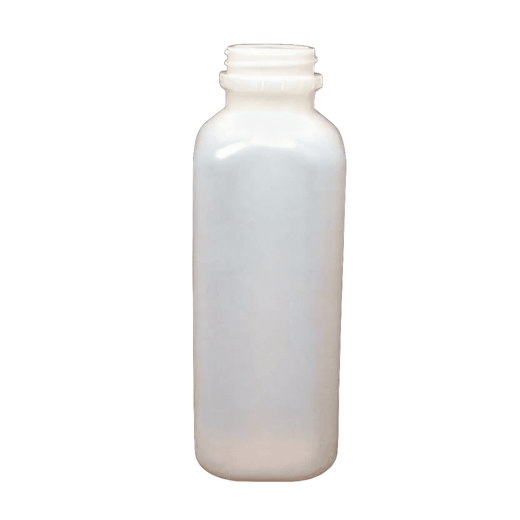 Juice Bottle 16 OZ HDPE Natural Square 38MM 240/Case