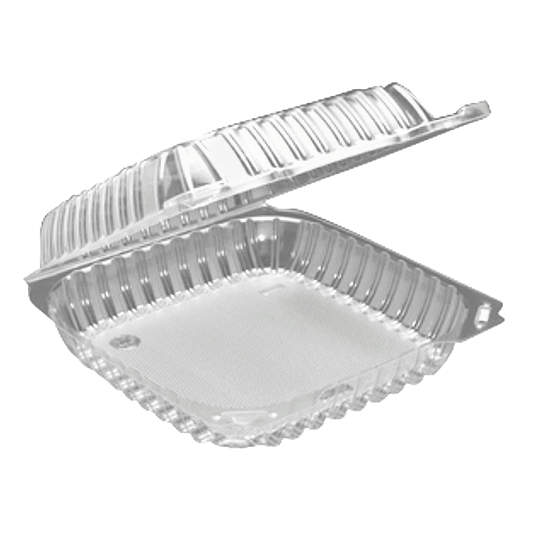 Take-Out Container Hinged Large (LG) 9X9X3 IN OPS Clear 200/Case